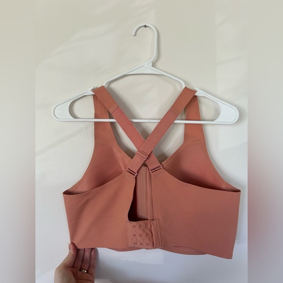 Knix Catalyst Front Zip Sports Bra Pink Ginger Cross Back High Support Size 7+ - Picture 4 of 7